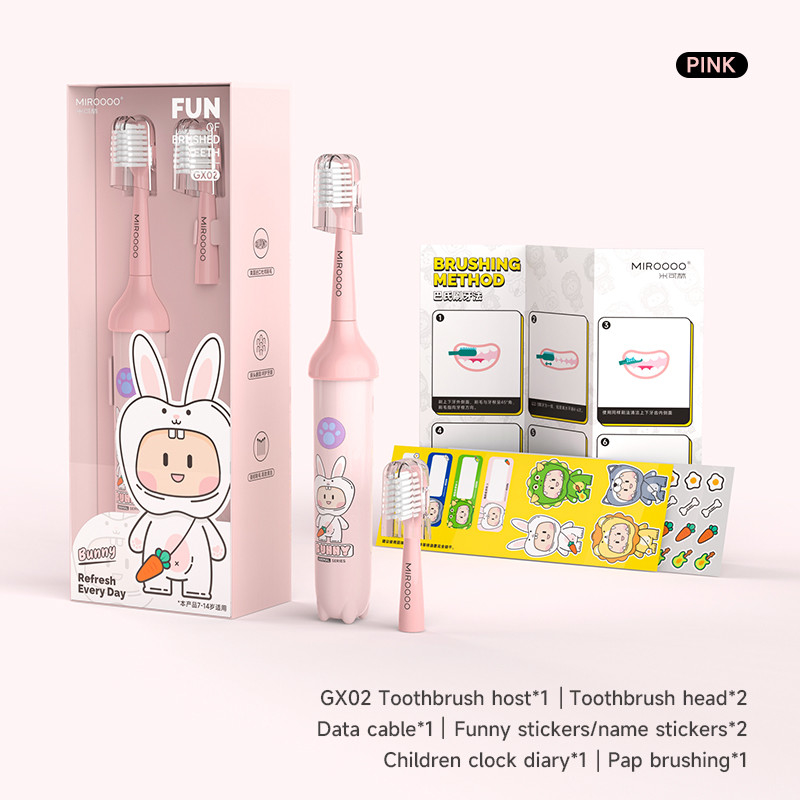 Kids Electric Toothbrush with 2 Min Smart Timer, IPX7 Waterproof